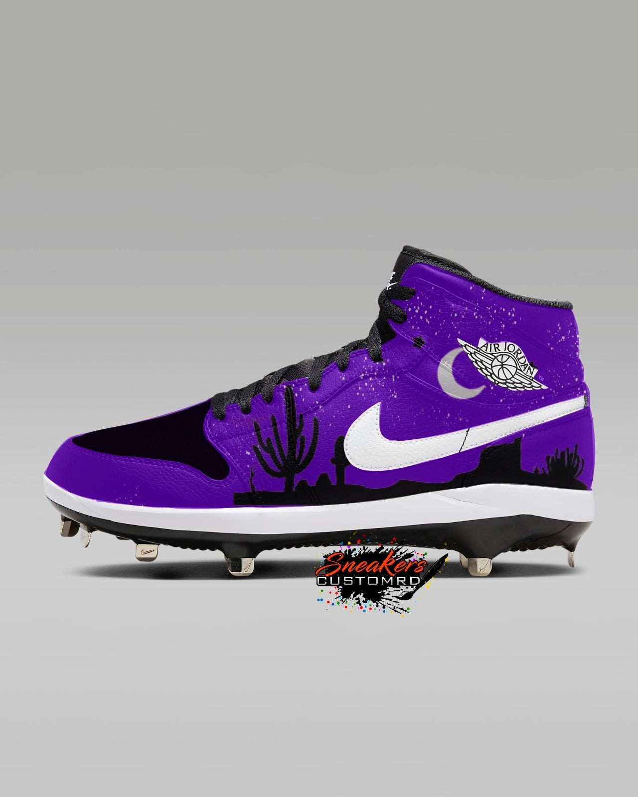 Nike Purple Baseball Cleats Purple Desert Nike Jordan Retro Metal