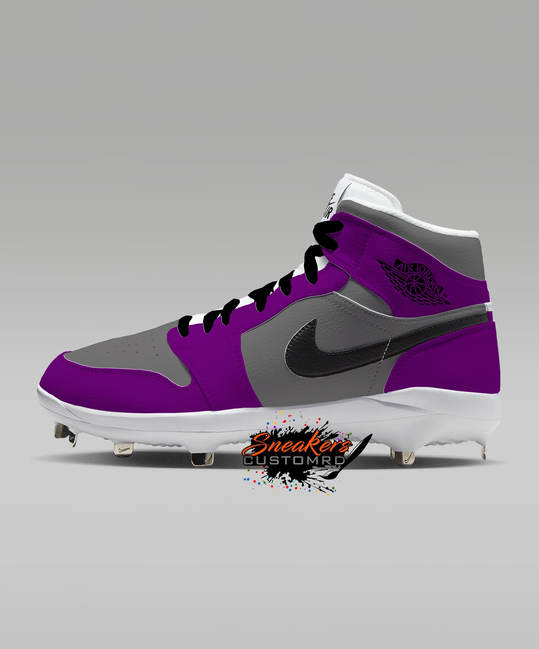 Purple jordan football cleats best sale