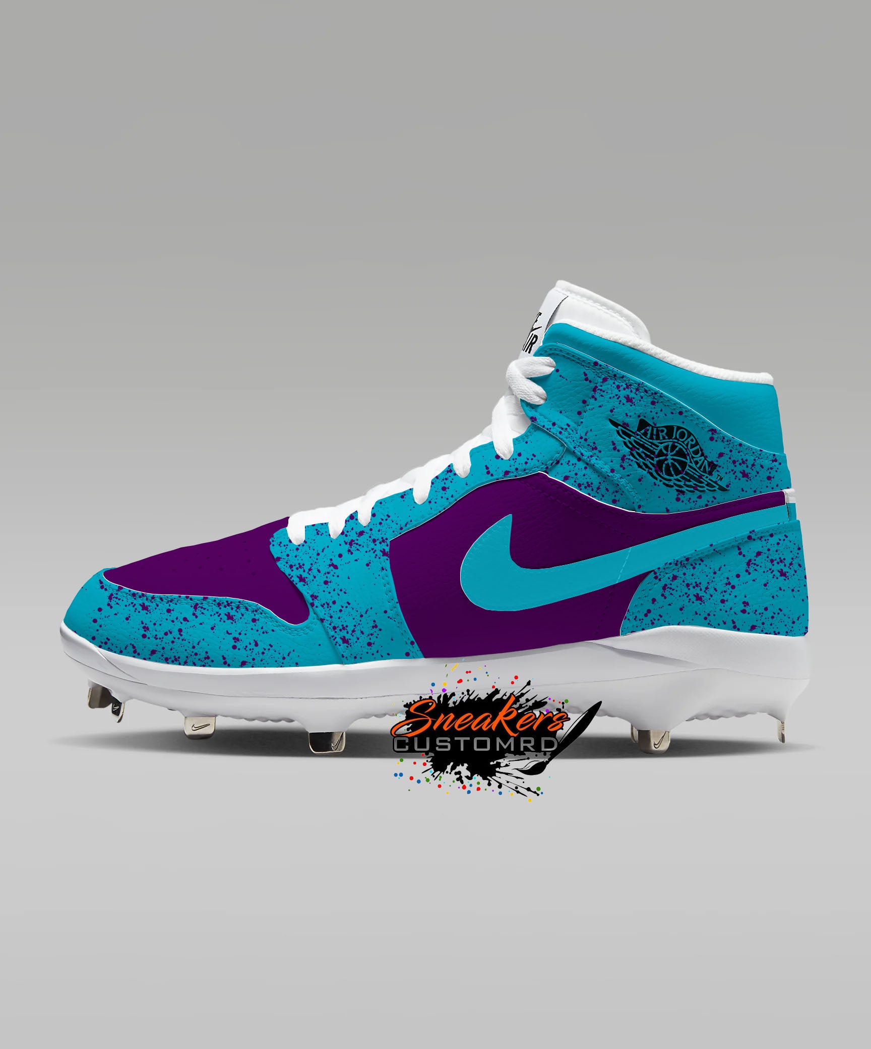 Purple jam Nike Jordan 1 Retro Metal Cleats sneakerscustomrd